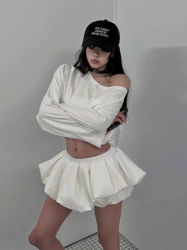 Asymmetric Top Women - 2025 原宿ファッションデザインカジュアルスーツ女性カジュアル Y2k トップス + A