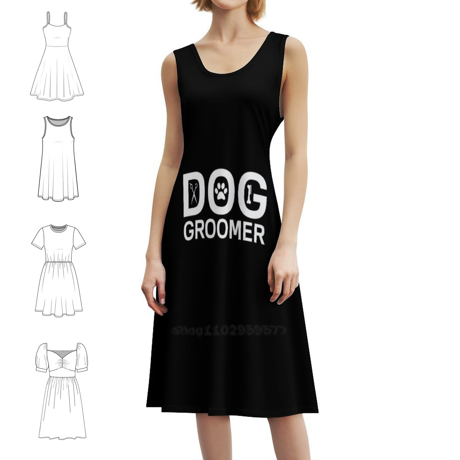 Women Fashion Gown - 犬のトリマー ボヘミアンシックなドレス エレガントなファッション ビーチウェディング パーティードレス ペットトリマー