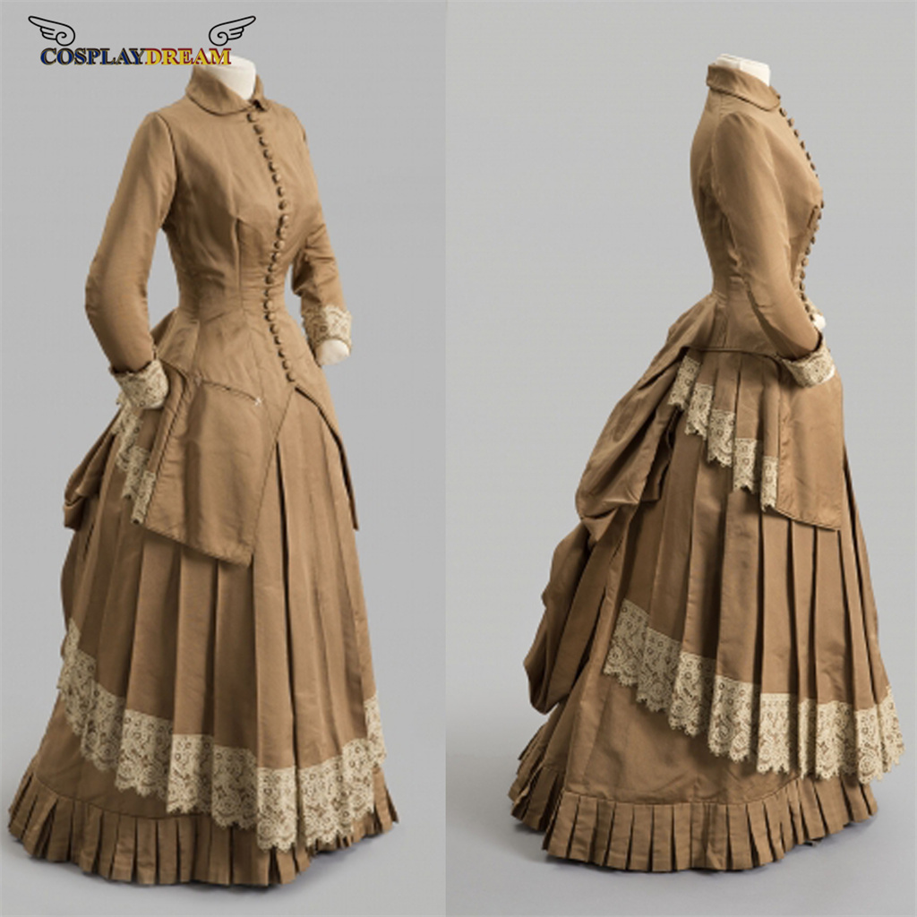 Women Fashion Gown - 19世紀のファッションドレス、ビクトリア朝のバッスルボールガウン、ビクトリア朝のゴシック、エドワード朝のサザンベルドレス、女性用ヴィンテージドレス
