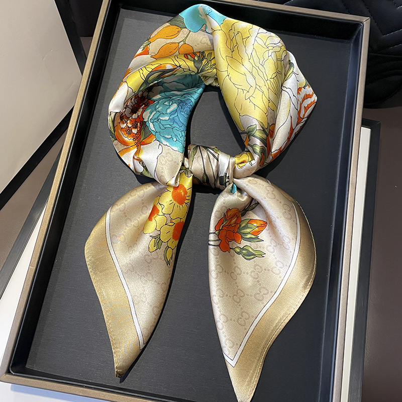 Women Fashion Necktie - 女性用シルクプリントのデザインスカーフ,ネクタイ,ハンドバッグ,スカーフ,ショールラップ,新しいショール,70cm