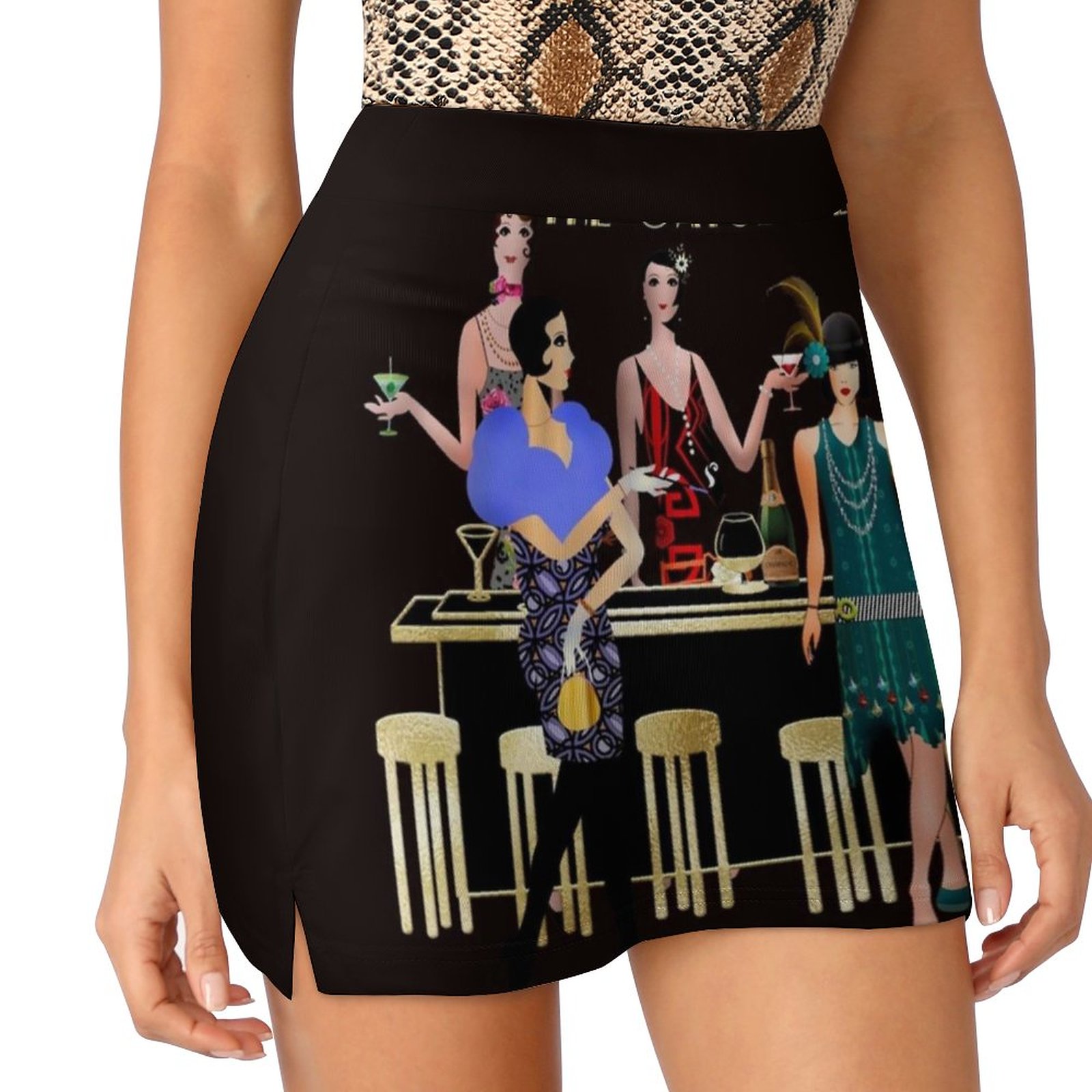 Women'S Fashion Roaring 20S - ガツビー時代の女性用ミニスカート,オフィス用ショートスカート,20代の轟音,ファッションパンツ,20代,1920代,チャールストン,2022