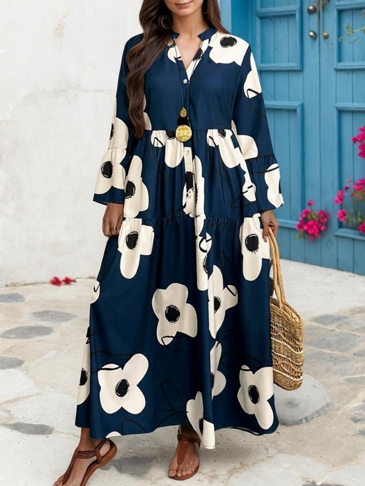 Xl Women'S Fashion - XL-4XL プラスサイズの服ドレス女性秋冬ローブ長袖ストリートスタイルカジュアル 3XL ビッグサイズミディドレス特大