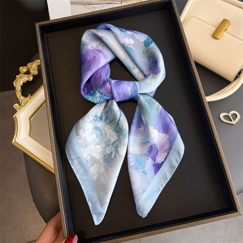 2026年新作 花柄プリント シルク スクエアスカーフ レデ - Women Fashion Necktie のレビューと価格