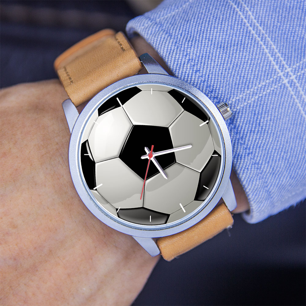サッカー フットボール デザイン ファン シルバー メンズ腕 - Fashion Women Watch のレビューと価格