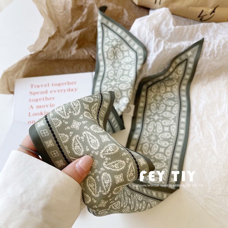 セットシリーズシルクサテンスカーフ女性布ヘアバンド頭飾りアク - Women Fashion Necktie のレビューと価格