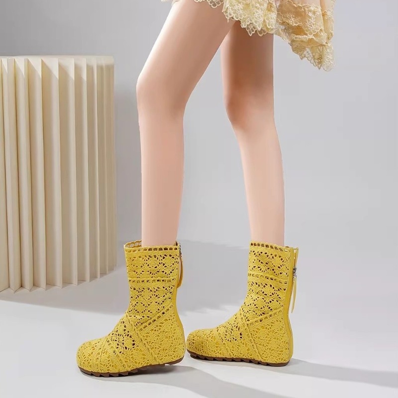2026年新作シューズ、レース付き中空クロシェブーツXL、中 - Xl Women'S Fashion のレビューと価格