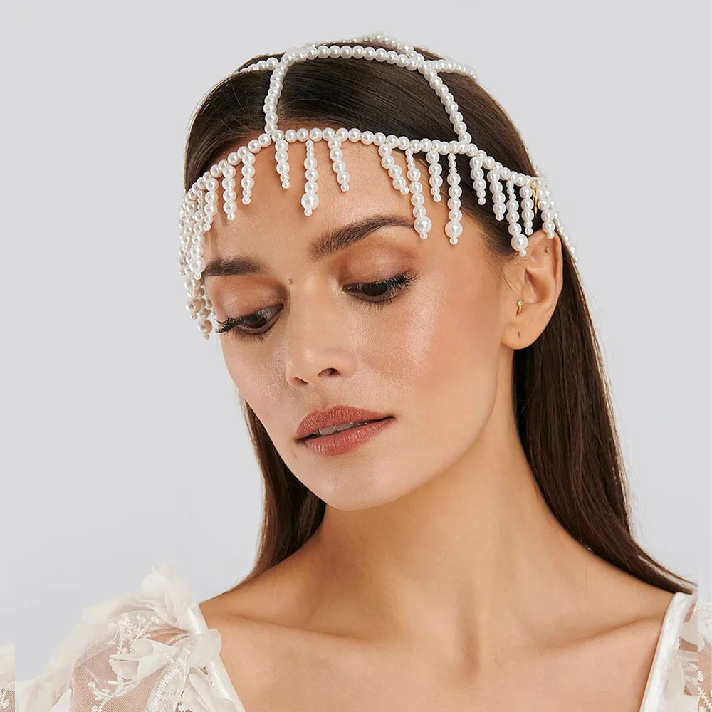 Stonefans-クリスタルキャップ付きパールフリンジヘッ - Women'S Fashion Roaring 20S のレビューと価格