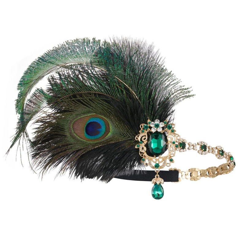 1920 年代のフラッパー ピーコック フェザー ヘッドバン - Women'S Fashion Roaring 20S のレビューと価格