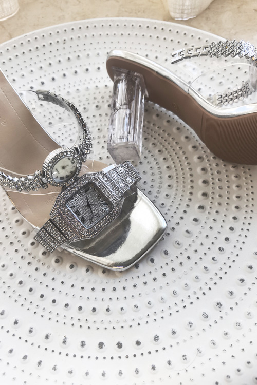 オリジナルデザインクリスタルウォッチハイヒールサンダルレディ - Fashion Women Watch のレビューと価格