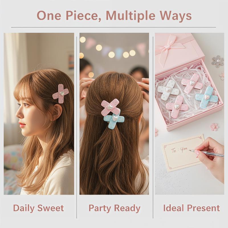 2 個韓国ファッションかわいいヘアクリップセット原宿 Y2k - Women'S Y2K Fashion Aesthetic のレビューと価格