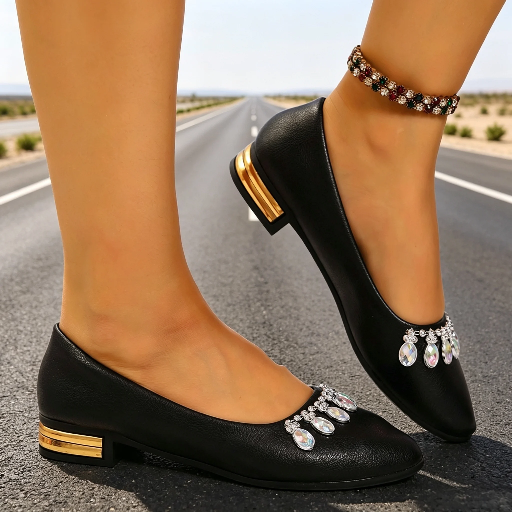レディースフラットシューズ ポインテッドトゥ バレエシューズ - Women Fashion Store のレビューと価格