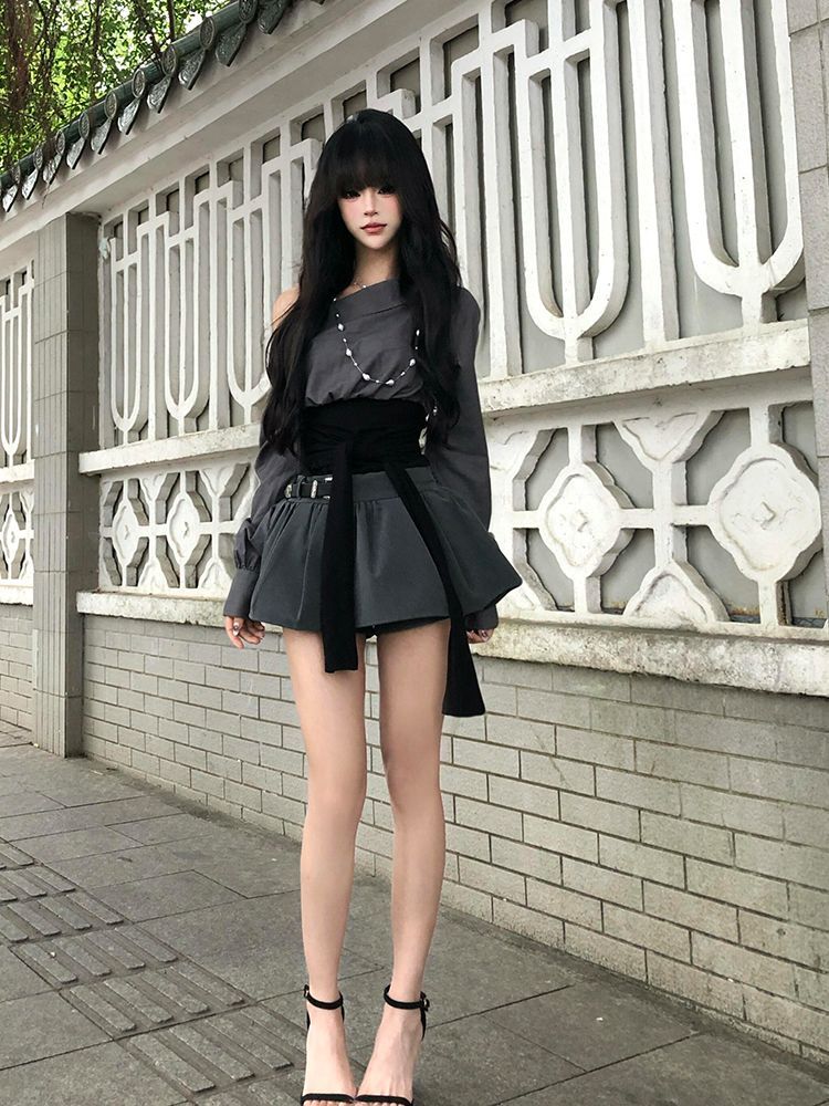 2026年ホットガールセクシーゴシックスリムオフショルダーT - Women'S Y2K Fashion Aesthetic のレビューと価格