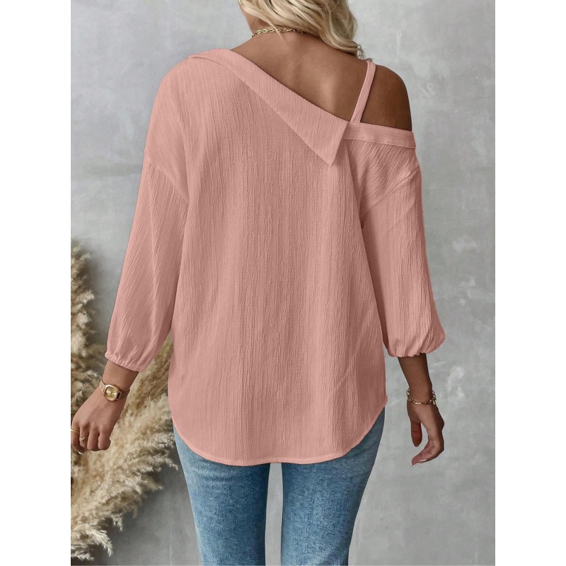 プラスサイズ1XL-5XL女性ブラウストップレディシングルブ - Asymmetric Top Women のレビューと価格