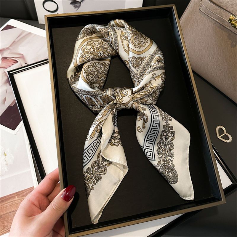 2024 高級ブランドプリント夏ネクタイショールシルク正方形 - Women Fashion Necktie のレビューと価格
